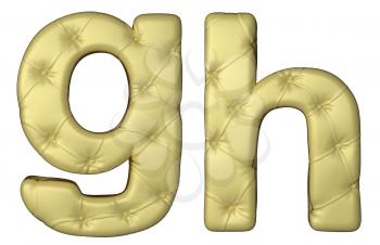 Royalty Free Clipart Image of Beige Leather Font of G and H