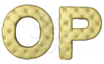 Royalty Free Clipart Image of Beige Leather Font of O and P