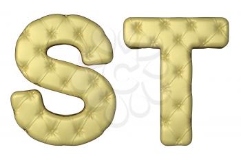 Royalty Free Clipart Image of Beige Leather Font of S and T