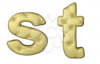 Royalty Free Clipart Image of Beige Leather Font of S and T