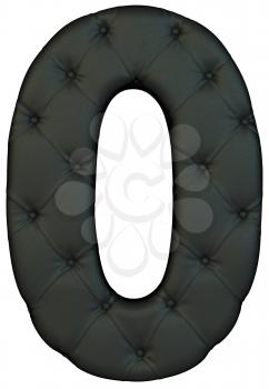 Royalty Free Clipart Image of a Black Leather Number Zero