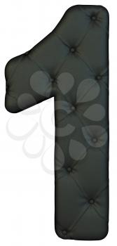 Royalty Free Clipart Image of a Black Leather Number One
