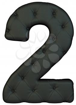 Royalty Free Clipart Image of a Black Leather Number Two