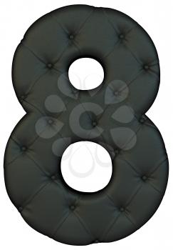 Royalty Free Clipart Image of a Black Leather Number Eight