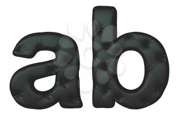 Royalty Free Clipart Image of Black Leather Font A and B