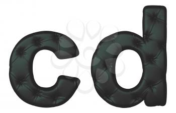 Royalty Free Clipart Image of Stitched Leather Font C and D