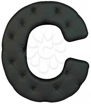 Royalty Free Clipart Image of a Black Leather Font C