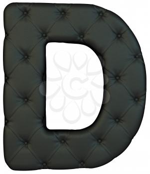 Royalty Free Clipart Image of a Black Leather Font D