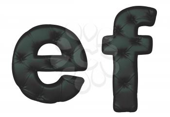 Royalty Free Clipart Image of Black Leather Font E and F