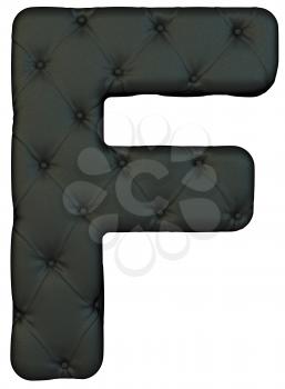 Royalty Free Clipart Image of a Black Leather Font F