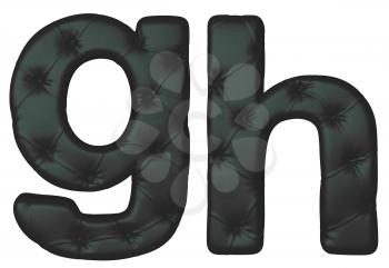 Royalty Free Clipart Image of a Black Leather Font G and H