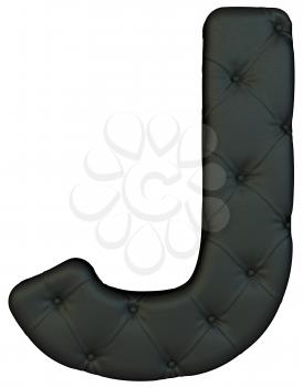 Royalty Free Clipart Image of a Black Leather Font J