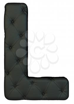 Royalty Free Clipart Image of a Black Leather Font L