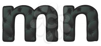 Royalty Free Clipart Image of Black Leather Font M and N