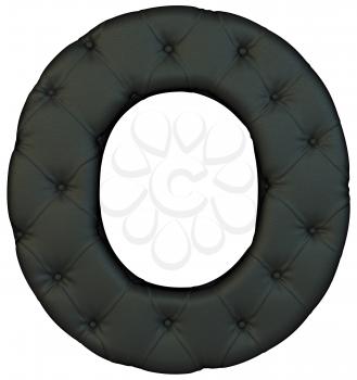 Royalty Free Clipart Image of a Black Leather Font O