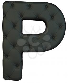 Royalty Free Clipart Image of a Black Leather Font P