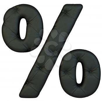 Royalty Free Clipart Image of a Percentage Sign Made of Black Leather