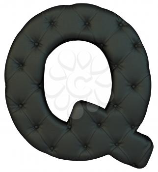 Royalty Free Clipart Image of a Black Leather Font Q