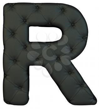 Royalty Free Clipart Image of a Black Leather Font R