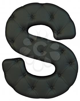 Royalty Free Clipart Image of a Black Leather Font S