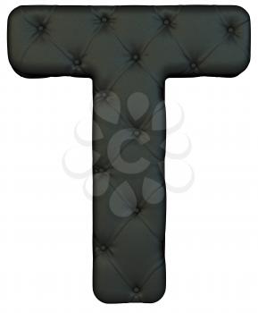 Royalty Free Clipart Image of a Black Leather Font T