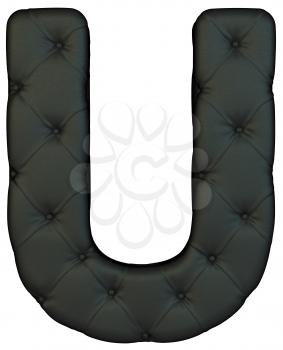 Royalty Free Clipart Image of a Black Leather Font U