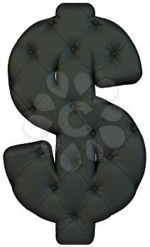 Royalty Free Clipart Image of a Leather Dollar Sign