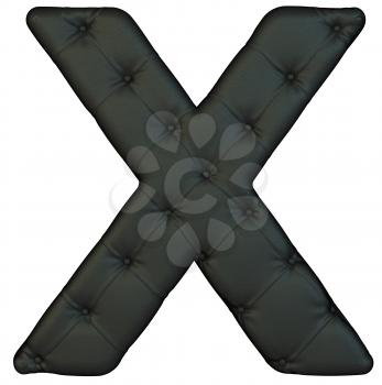 Royalty Free Clipart Image of a Black Leather Font X