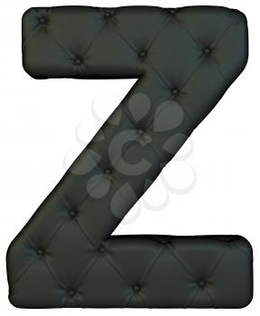 Royalty Free Clipart Image of a Black Leather Font Z