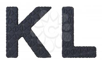 Royalty Free Clipart Image of Stitched Leather Font K and L