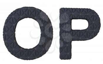 Royalty Free Clipart Image of Stitched Leather Font O and P