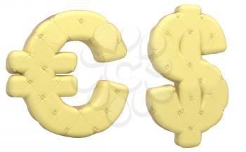 Royalty Free Clipart Image of Beige Leather Dollar Signs 