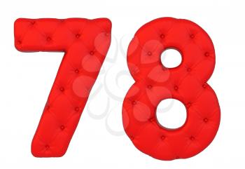 Royalty Free Clipart Image of Red Leather Numbers Seven and Eight