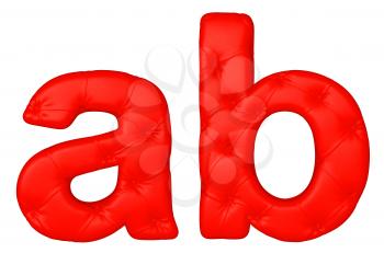 Royalty Free Clipart Image of a Red Leather Font A and B
