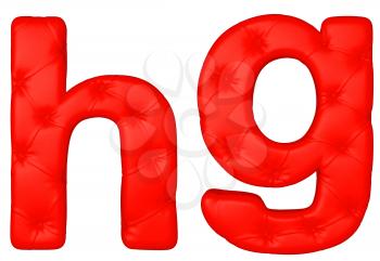 Royalty Free Clipart Image of Red Leather Font G and H