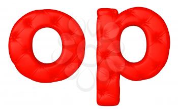 Royalty Free Clipart Image of a Red Leather Font O and P