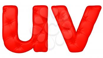 Royalty Free Clipart Image of Red Leather Font U and V