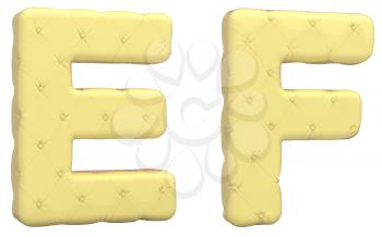 Royalty Free Clipart Image of Beige Leather Font of E and F