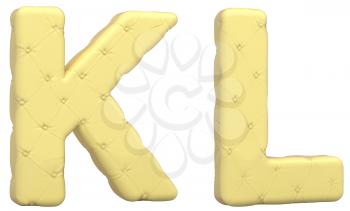 Royalty Free Clipart Image of Beige Leather Font of K and L