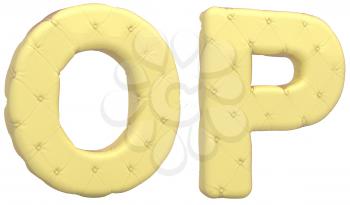 Royalty Free Clipart Image of Beige Leather Font of O and P