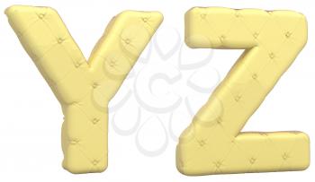 Royalty Free Clipart Image of Beige Leather Font of Y and Z