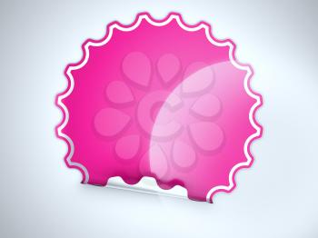 Royalty Free Clipart Image of a Magenta Sticker
