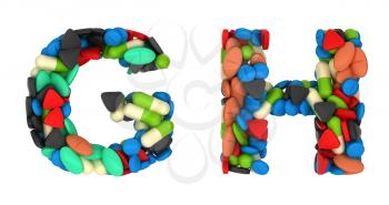 Royalty Free Clipart Image of Pharmaceutical Font G and H