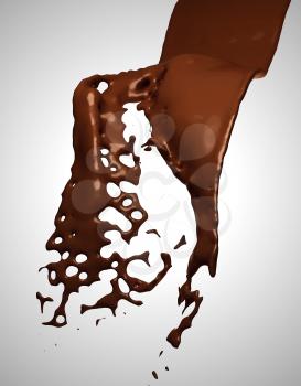 Royalty Free Clipart Image of Chocolate Liquid Splashing