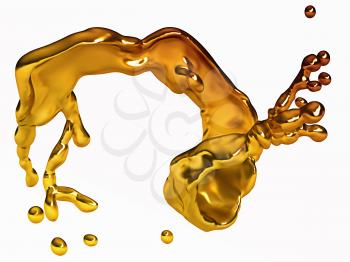 Royalty Free Clipart Image of a Splash of Gold Liquid