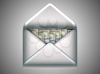 Royalty Free Clipart Image of Money in an Envelope 
