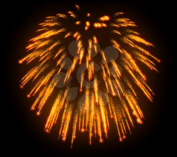 Royalty Free Clipart Image of Orange Fireworks