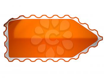 Royalty Free Clipart Image of an Orange Bent Sticker