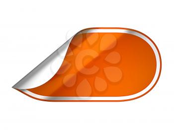 Royalty Free Clipart Image of a Bent Orange Sticker