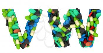 Royalty Free Clipart Image of Pharmaceutical Font V and W